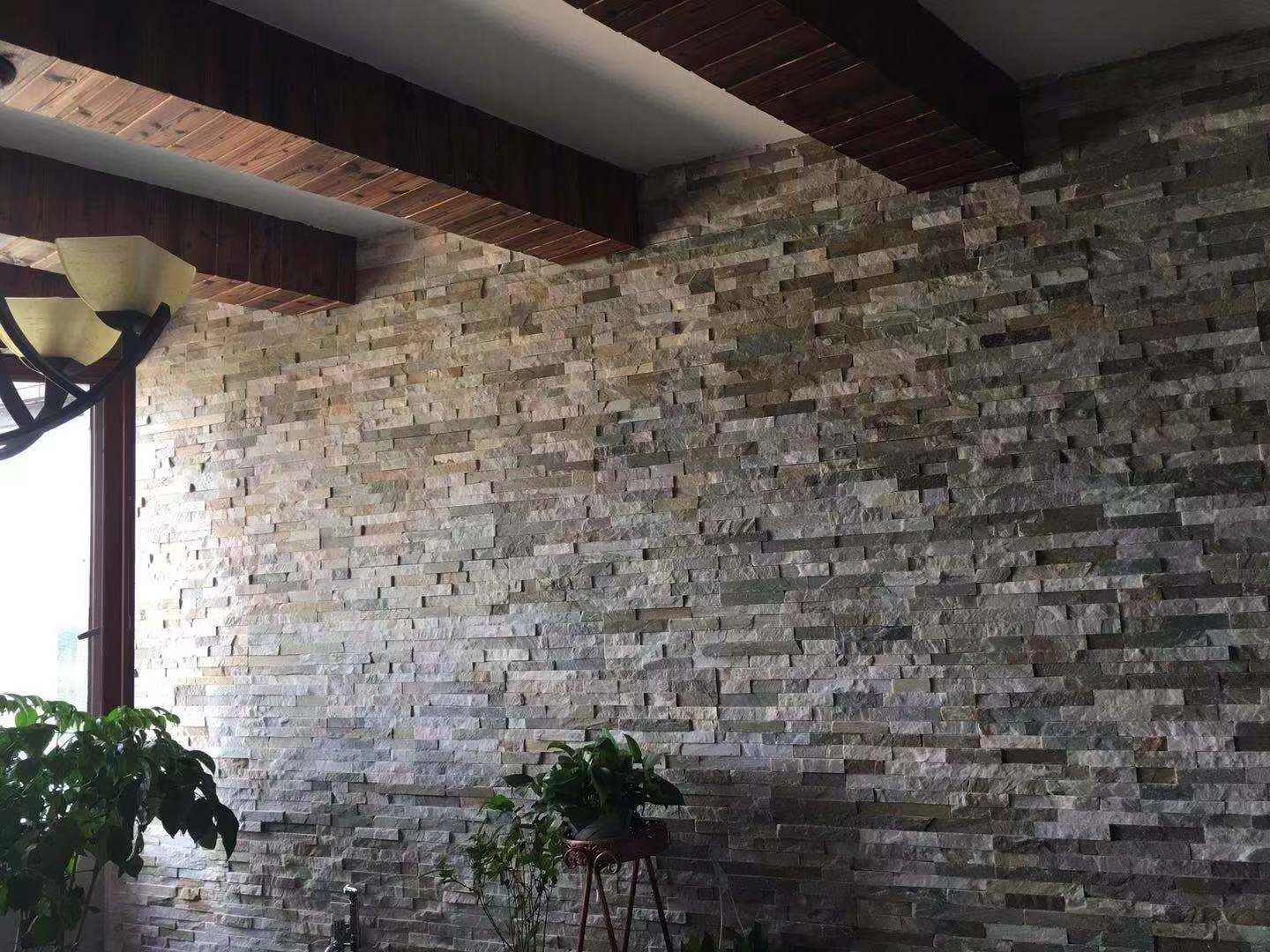 Nature Stone Cladding Grey Culture Stone Slate Wall Panel