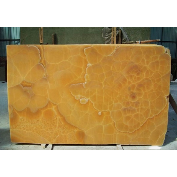 Natural Stone Cream Yellow Onyx Marble Slab From China