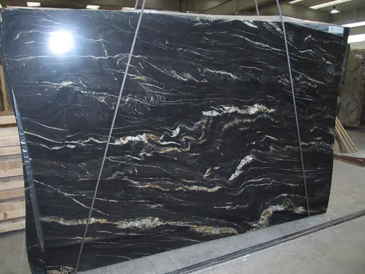 Natural Good Price Customized Angola Belvedere Black Granite Tile Slab For Sale