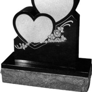 Granite Memorial Plaque Double Heart Shape Tombstone Headstone