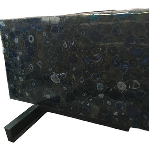 Wall Panel  Customized Size Natural Blue Agate Onyx Slab