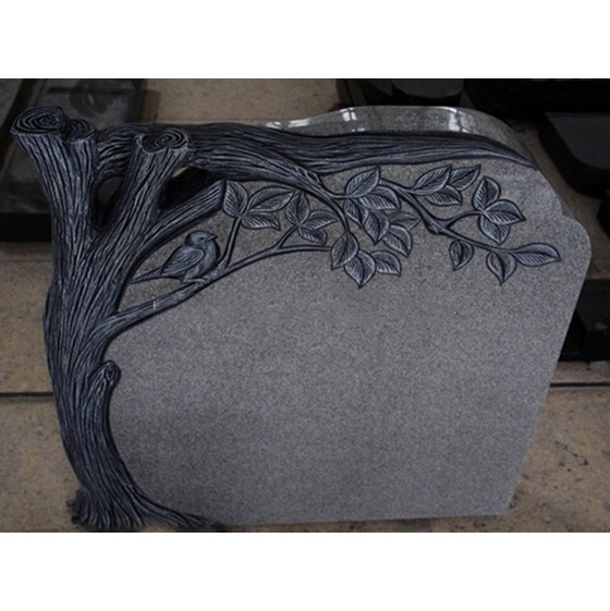 Hot Sale Western Design Natural G633 Polished Tree Carving Cemetery Tombstone Headstone