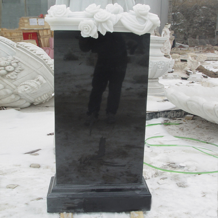 Natural Granite Marble Black Gravestone Cemetery Headstone