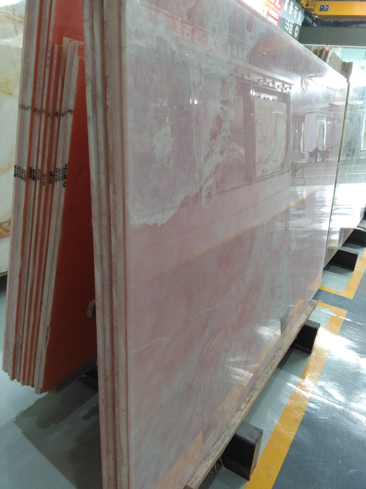 Natural Floor Tile  Classic Pink Onyx Slab Wall Panel From China