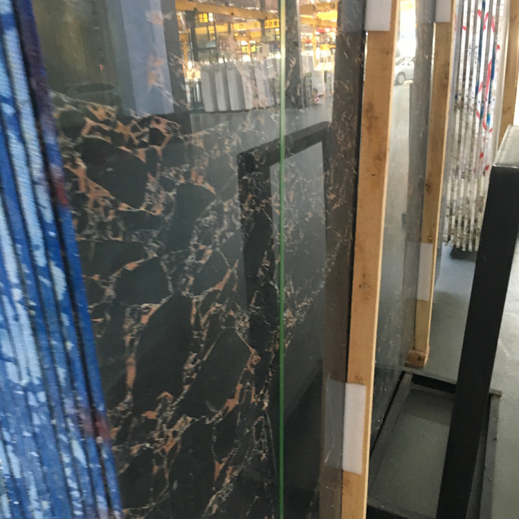 Good Design Sale Best Price Polished Floor Slab Black Nero Portoro Gold Marble Tile