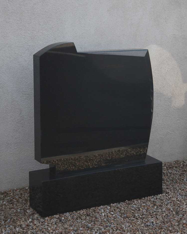 Upright Cheap Black Marble Tombstone Customized Design Headstones Monuments