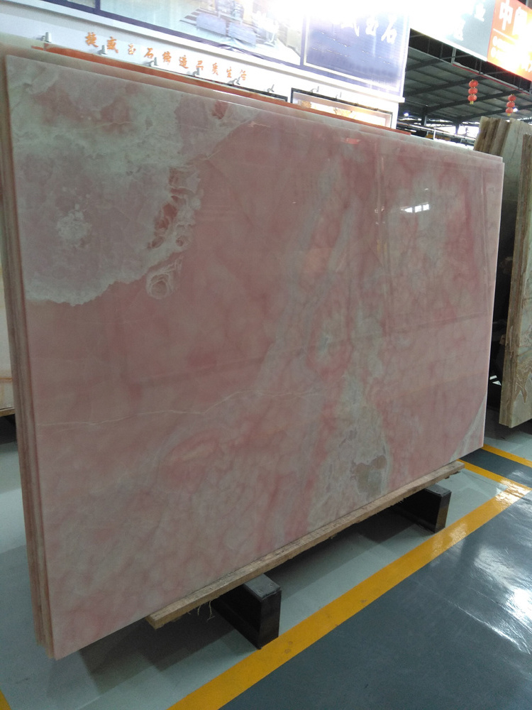 Natural Floor Tile  Classic Pink Onyx Slab Wall Panel From China