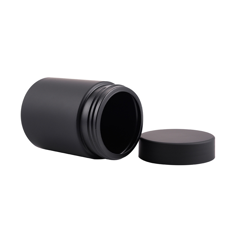 High quality 20 oz HDPE wide mouth plastic black soft touch bottles