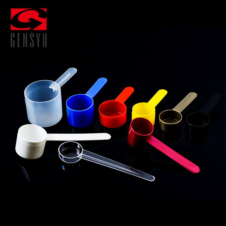 GENSYU new design 1.25ml 2ml 5ml 10ml clear  plastic Measuring Scoop 5ml 30ml for powder with plastic jars