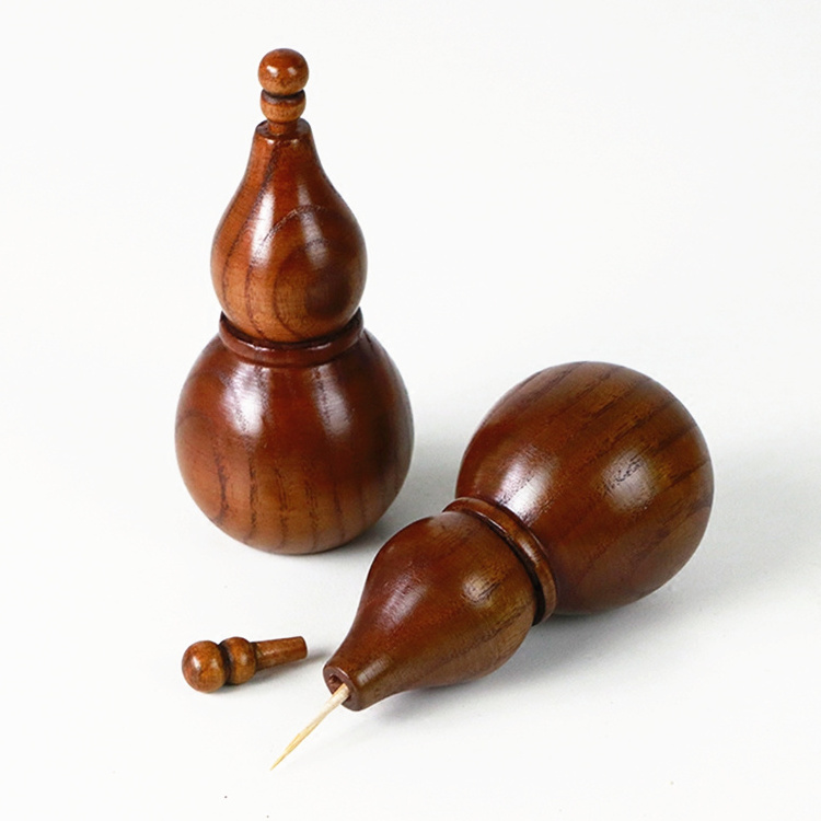 Classical Hot Sell Gourd-shaped Handmade Wooden Stand Toothpick  Holder