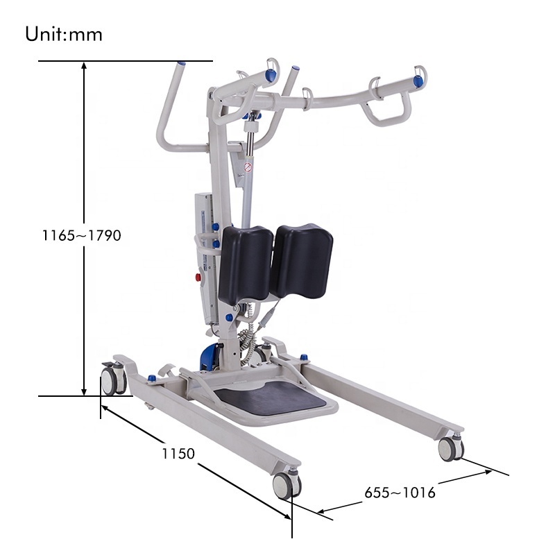 Rehabilitation Equipment Steel Stand Up Lift Adjustable Patient Hoist Electric Patient Lift For Handicapped