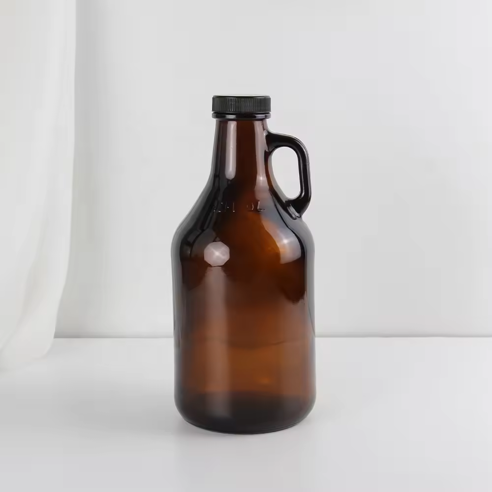 Amber Carboys Wine Bottle Half Gallon Jug Beer Glass Growler with Cap