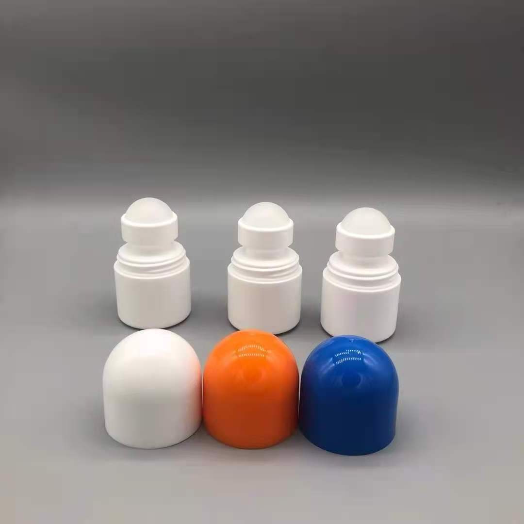 Refillable Empty White HDPE Roll On Deodorant Bottle with Plastic Roller Ball