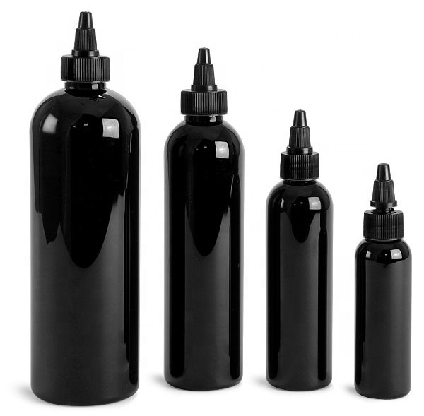 4oz Black PET Ink Bottles Glue Bottles with Black Twist Top Caps,cosmetic packaging,sprayer bottle pump