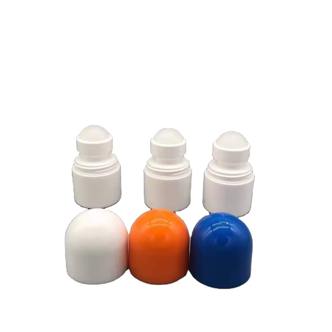 Refillable Empty White HDPE Roll On Deodorant Bottle with Plastic Roller Ball