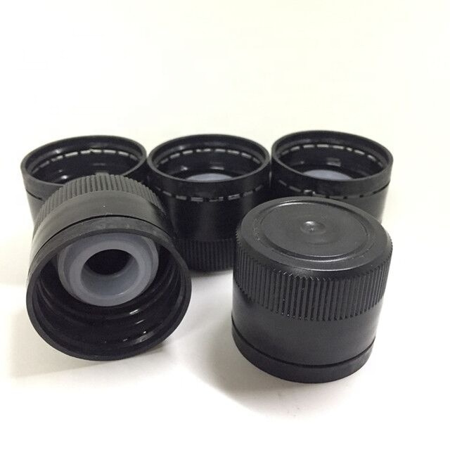 31-500 Black PP Plastic Tamper Evident Pourer Caps,31.5*28mm plastic cap with plastic insert for oil bottle