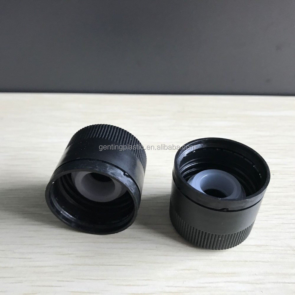 31-500 Black PP Plastic Tamper Evident Pourer Caps,31.5*28mm plastic cap with plastic insert for oil bottle