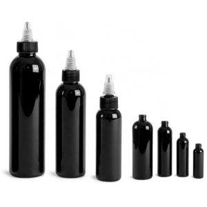 4oz Black PET Ink Bottles Glue Bottles with Black Twist Top Caps,cosmetic packaging,sprayer bottle pump