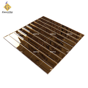 long strip tea bronze glass mirror mosaic tile self -stick mosaic kitchen tile backsplash