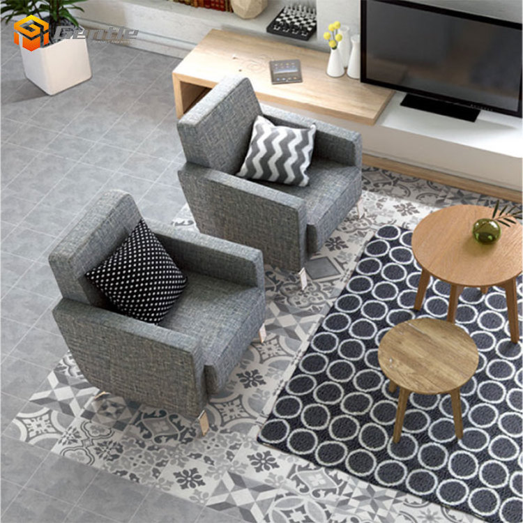 Sitting room decorative wall tiles 200*200mm square matt grey cement ceramic pattern tile