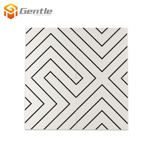 Bathroom decoration tile 20*20cm simple line pattern wall tile ceramic floor art tiles