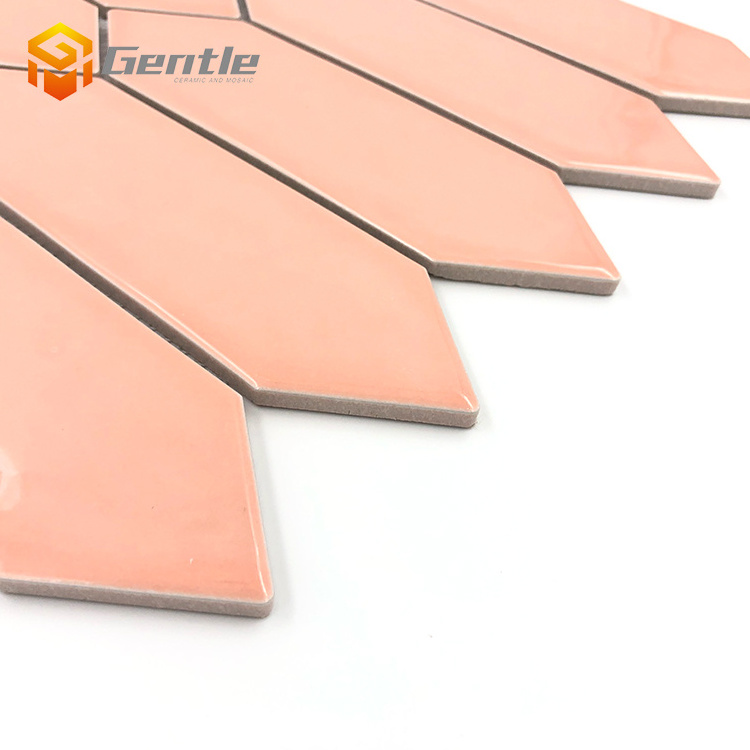 Factory price glossy pink ceramic tile 292.5*324mm european bathroom mosaic wall tiles