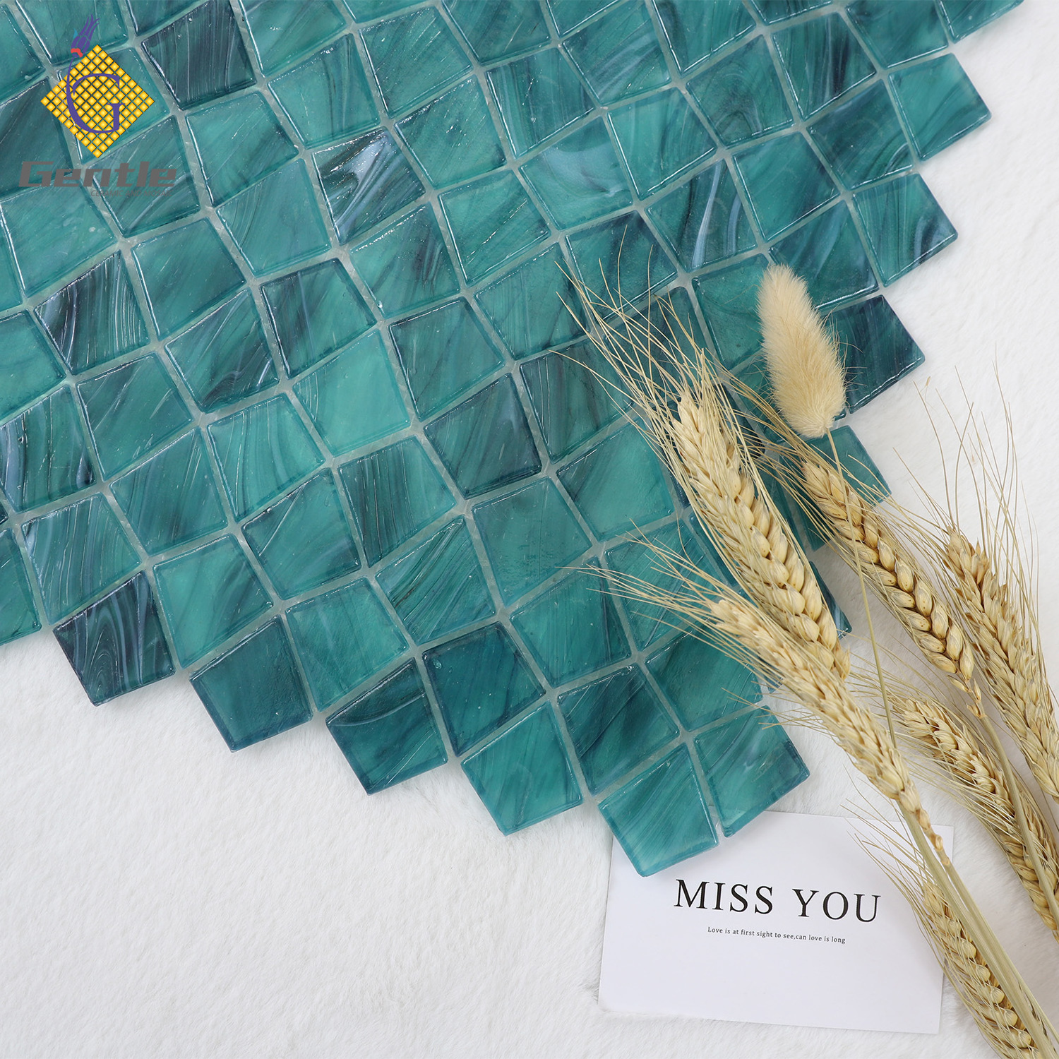 2022 hot selling glass mosaic apply to hotel Kitchen Backsplash Hot melt mosaic