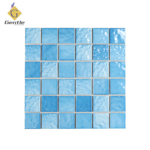 Blue Variation Ceramic Mosaic Tiles 306*306mm Porcelain Swimming Pool Mosaic Tiles Factory Price