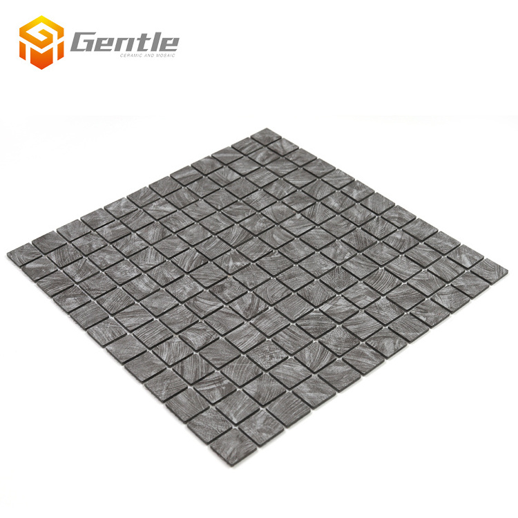 Square Grey Matt Marble Textureed Self-adhesive Mosaic Wall Tiles Home Decor Self Adhesive Mosaic Wall Peel Sticker