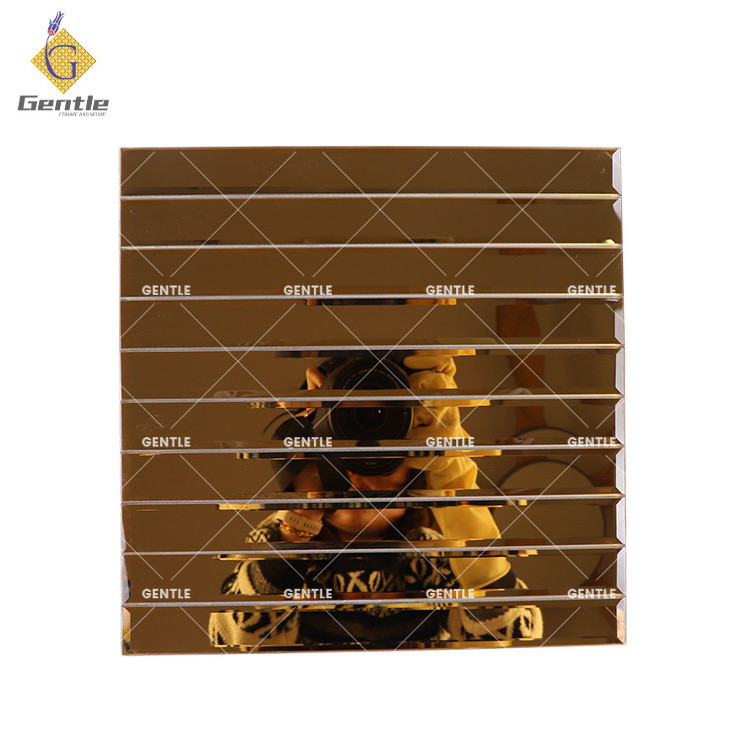 long strip tea bronze glass mirror mosaic tile self -stick mosaic kitchen tile backsplash