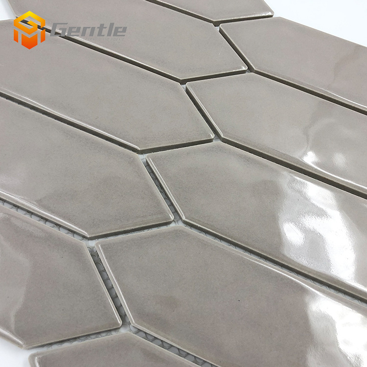 Non-slip ceramic bathroom wall tiles in philippines glossy 292.5*324mm grey ceramic mosaic tile