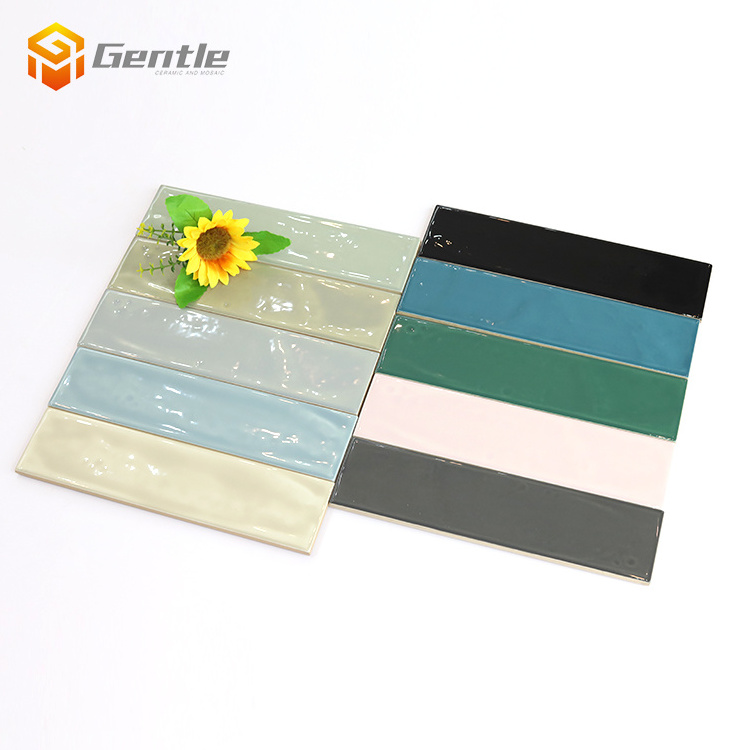 20% Off Decorative high gloss rectangle black subway tiles interior backsplash 75*300mm subway tile for kitchen wall