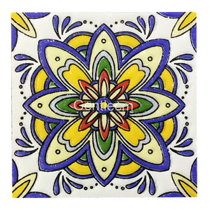 In stock interior wall decoration mix color   flower  pattern  tile 100x100mm colored glaze ceramic mosaic tile art tile