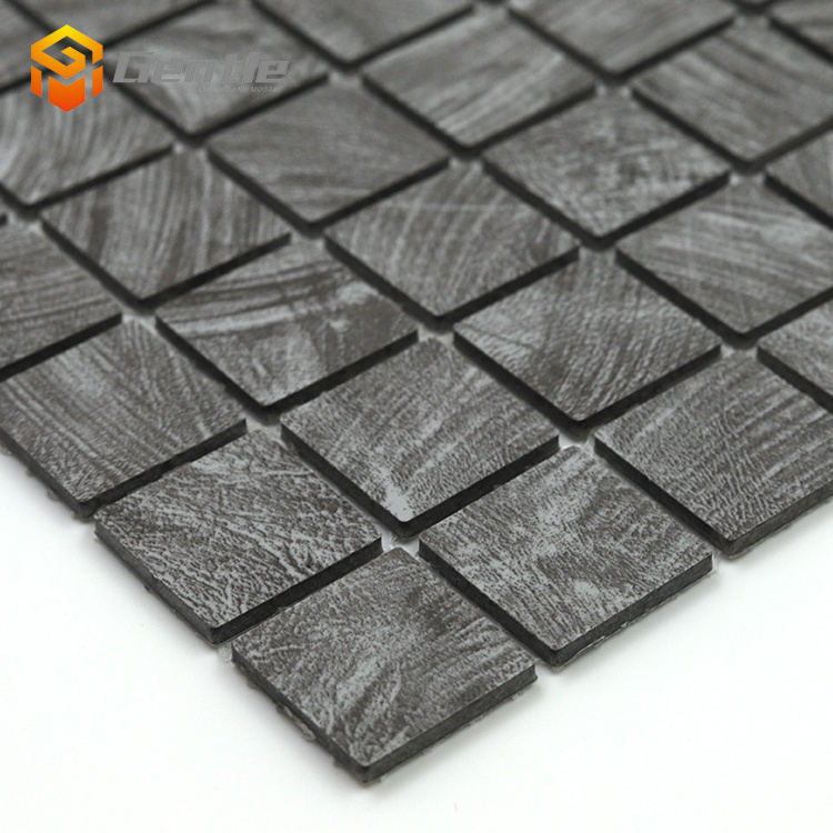 Square Grey Matt Marble Textureed Self-adhesive Mosaic Wall Tiles Home Decor Self Adhesive Mosaic Wall Peel Sticker