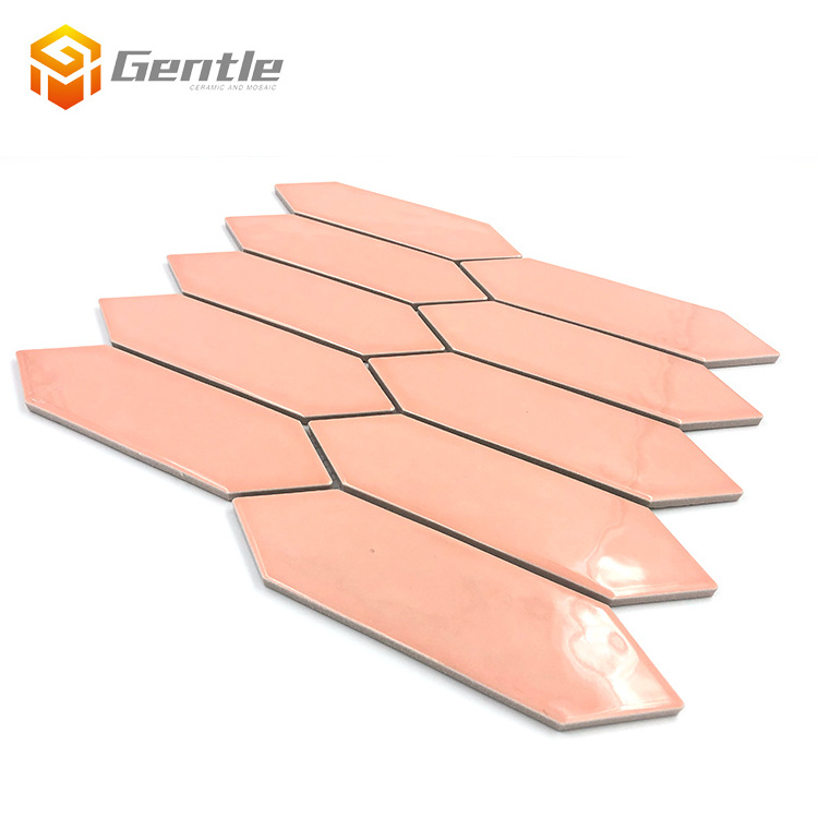 Factory price glossy pink ceramic tile 292.5*324mm european bathroom mosaic wall tiles