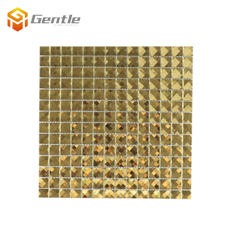 Factory direct mosaic golden pure color wall panel crystal glass mosaic wall panel