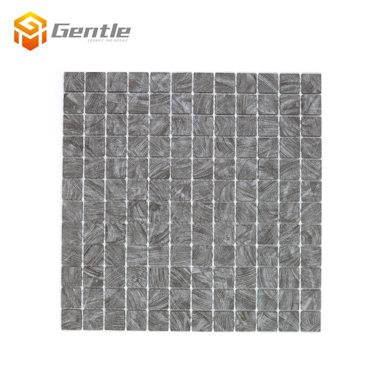 Square Grey Matt Marble Textureed Self-adhesive Mosaic Wall Tiles Home Decor Self Adhesive Mosaic Wall Peel Sticker