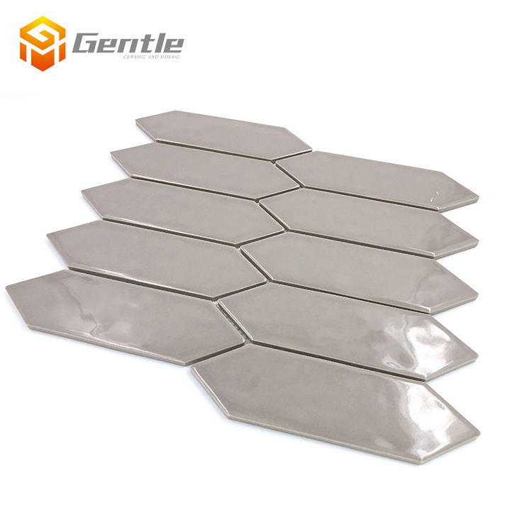 Non-slip ceramic bathroom wall tiles in philippines glossy 292.5*324mm grey ceramic mosaic tile