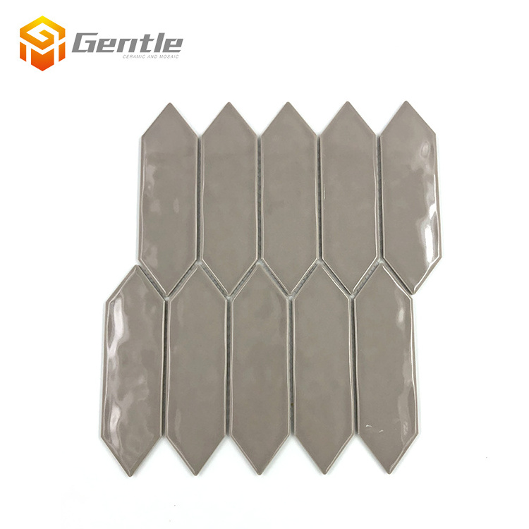 Non-slip ceramic bathroom wall tiles in philippines glossy 292.5*324mm grey ceramic mosaic tile