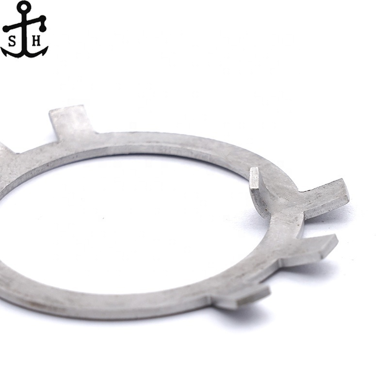 Factory Custom Locknut Tab Washers Stainless Steel 304 316 Tab Pin Star 6 Claws Lock Serrated Tooth Washer for Round Nuts GB858