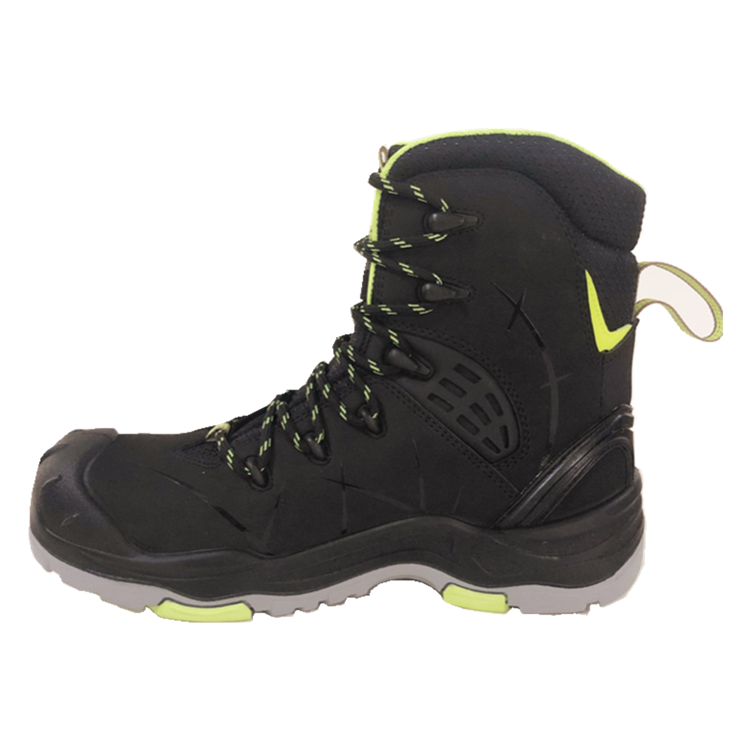 Nubuck leather safety boots for heavy industrial high cut with steel toe and steel midsole