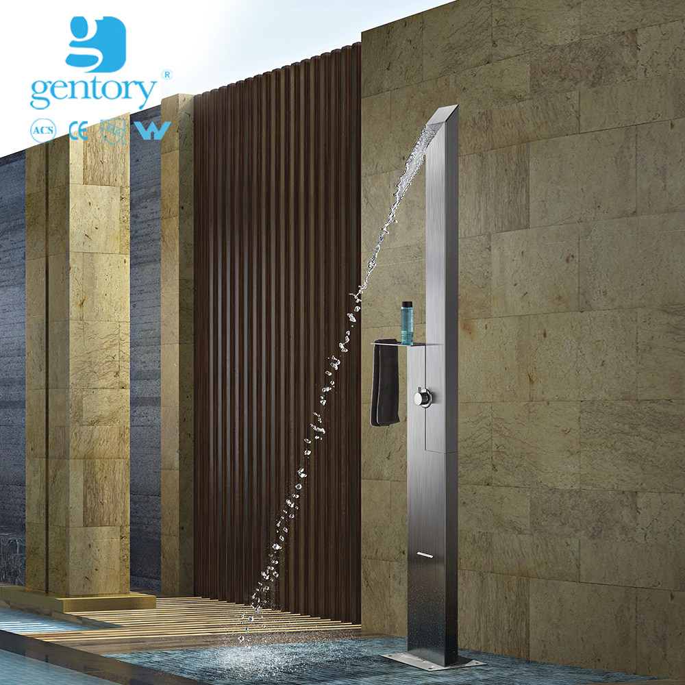 2020 Excellent design gentory outdoor beach shower #316 stainless steel shower tray outdoor shower panel for pool S309