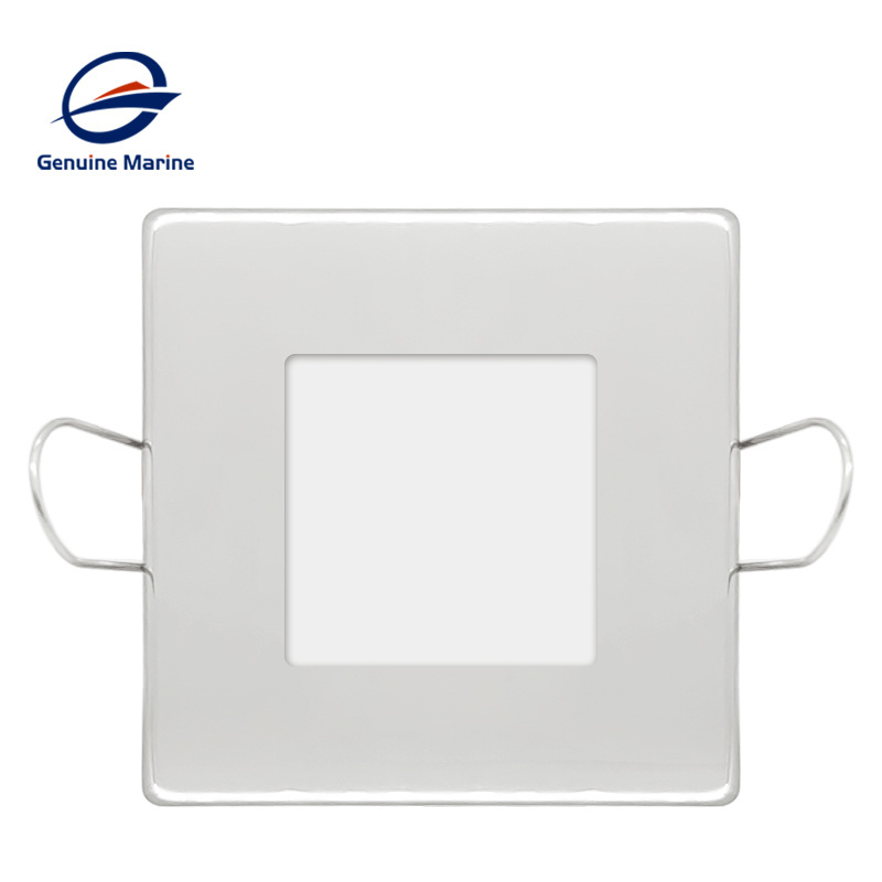 Marine Boat 5W LED Recessed Downlight Marine Ship Stainless Steel Square Ceiling Down Light