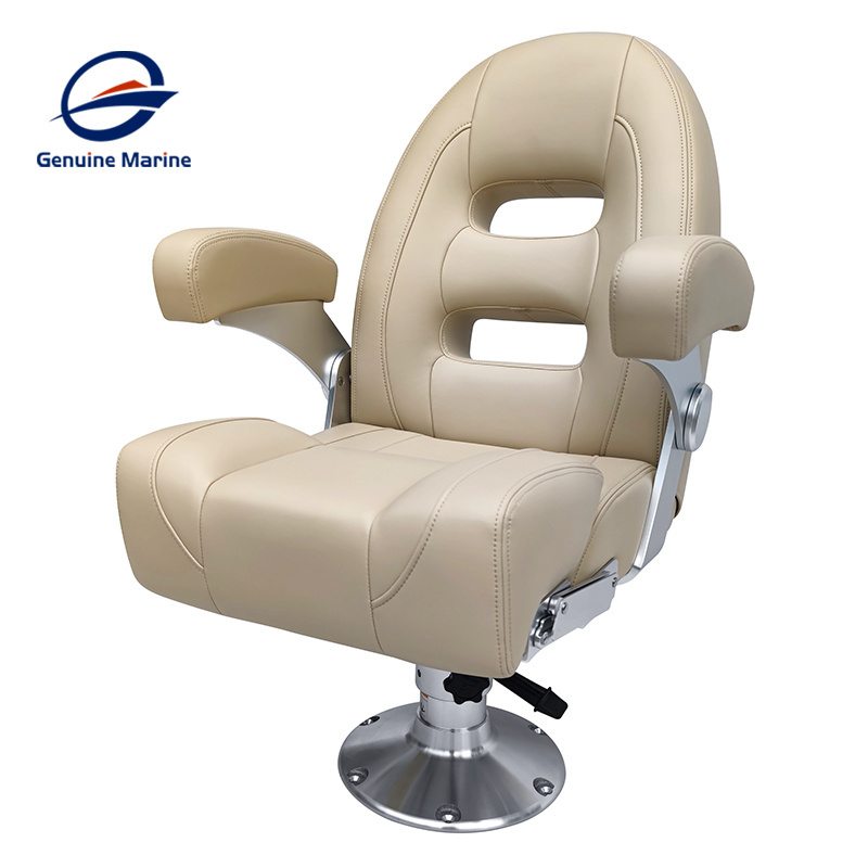 Genuine Marine Boat Captain Seat Marine Grade Swivel Folding Luxury Marine Comfortable Deluxe Boat Seat for Boats