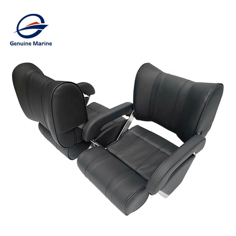 Genuine Marine Swivel Folding Comfortable Marine Seats Pontoon Boat Captain Flip Up Ferry Double Seat For Boats