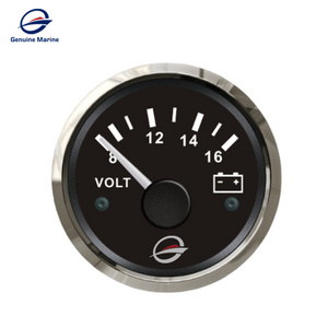 Genuine Marine Black 8-16V Car Volt Gauges 52mm Gauge Meter Diesel Engine ECMS Voltmeter For Boat Ship