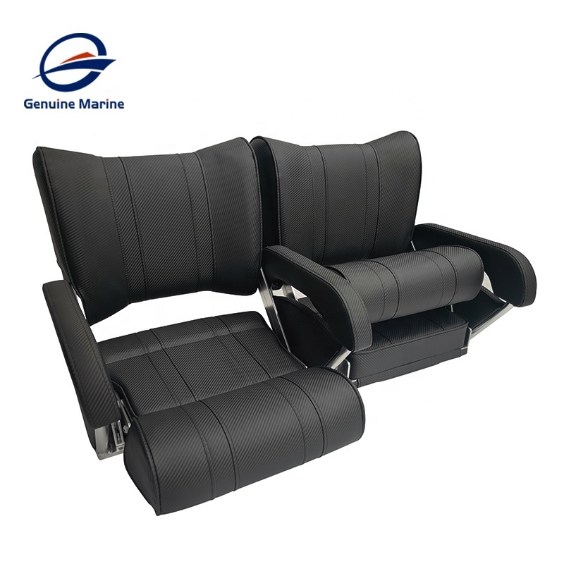 Genuine Marine Swivel Folding Comfortable Marine Seats Pontoon Boat Captain Flip Up Ferry Double Seat For Boats