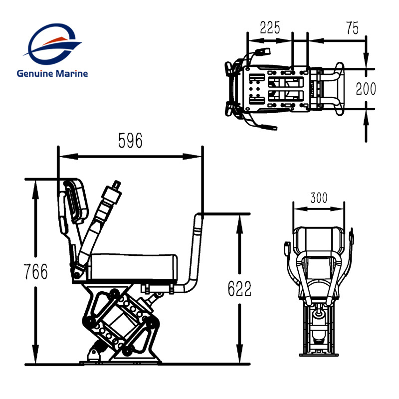 Genuine Marine 180 pounds Damping Shock Absorber Pedesta Boat Suspension Seats For Speed Boat Yacht