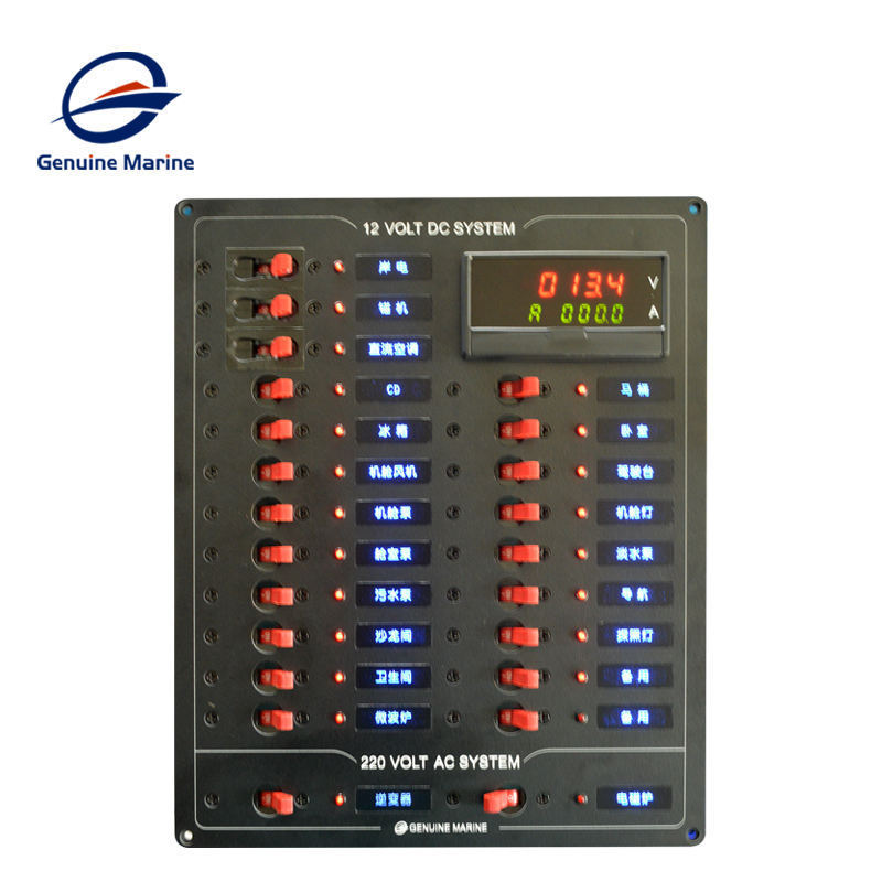 Genuine Marine AC/DC 12V 220V 240V Customized Boat Switch Panel Marine Circuit Breaker Electrical Control Distribution Panel