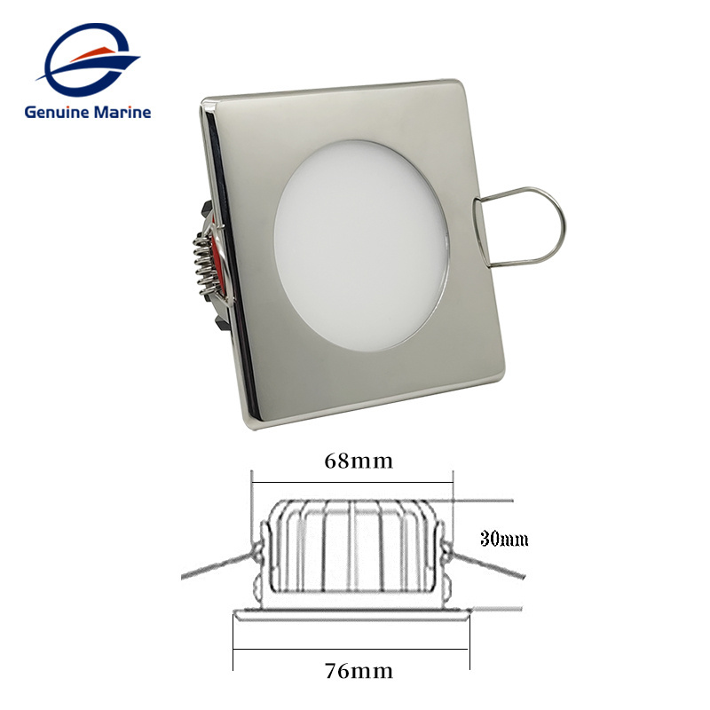 Marine Grade Boat LED Recessed Downlight Marine Ship Stainless Steel Ceiling Down Light